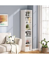 Tribesigns 70.9 Inch Tall Narrow Bookcase with Storage, 6 Tier Cube Display Shelves for Home Office