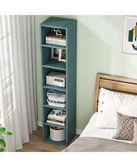 Tribesigns 70.9 Inch Tall Narrow Bookcase with Storage, 6 Tier Cube Display Shelves for Home Office