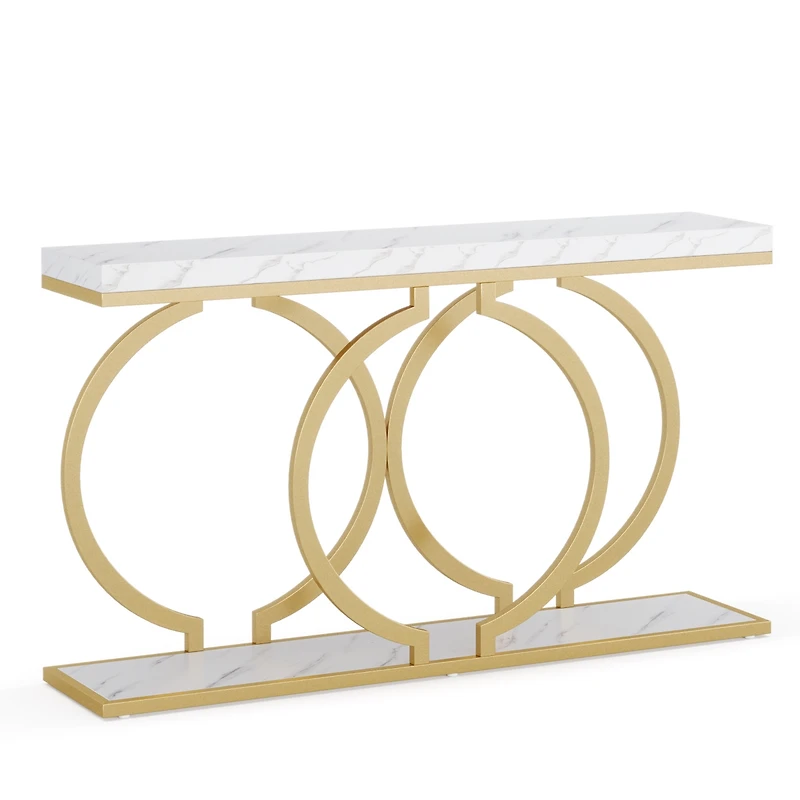 Tribesigns 55 inch Faux Marble Entryway Table Narrow Long Sofa Table, Modern Accent Table