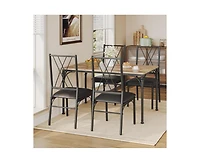 gaomon Dining Table Set for 4, Kitchen Table Set with Upholstered Bench, Dining Room Table Set for 4-6 with Cozy Cushion, 3 Piece Dining Table Set for