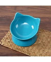 Park Life Designs Set of two Oscar Collection Tilted Rasied Cat Dishes