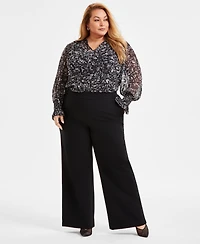 I.n.c. International Concepts Plus Wide-Leg Ponte-Knit Pants, Created for Macy's