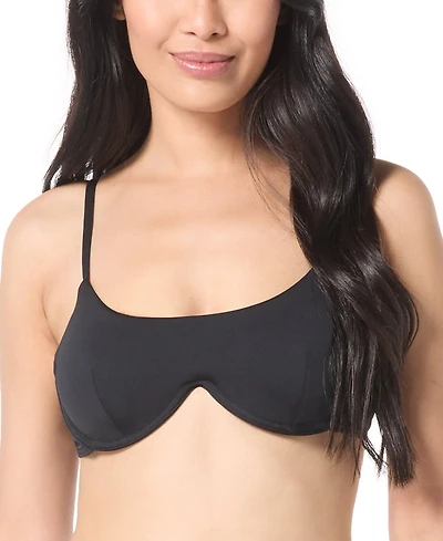 Vince Camuto Women's Printed Scoop Neck Underwire Bikini Top