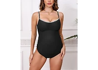 Cupshe Maternity Ruched Shell Stitched Back Cutout One Piece Swimsuit
