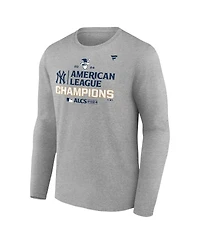 Fanatics Men's Heather Gray New York Yankees 2024 American League Champions Locker Room Long Sleeve T-Shirt