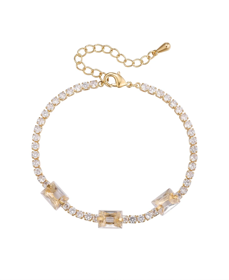 Macy's Cubic Zirconia Emerald Cut Laydown Bracelet