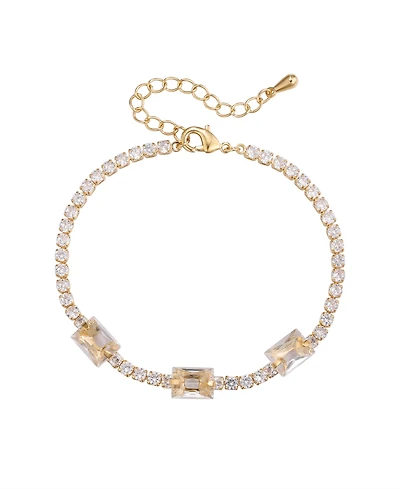 Macy's Cubic Zirconia Emerald Cut Laydown Bracelet