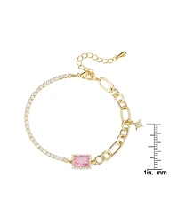 Macy's Cubic Zirconia Rectangle Half Design Bracelet