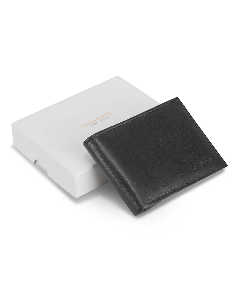 Champs Men's Classic Collection Leather Multi-Wing Id Wallet