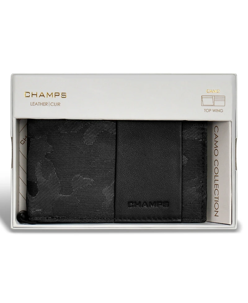 Champs Men's Camo Collection Leather Top Wing Wallet