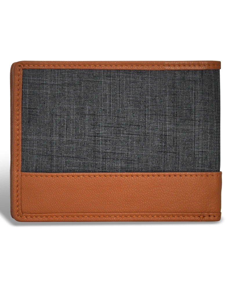 Champs Men's Denim Collection Leather Top Wing Wallet