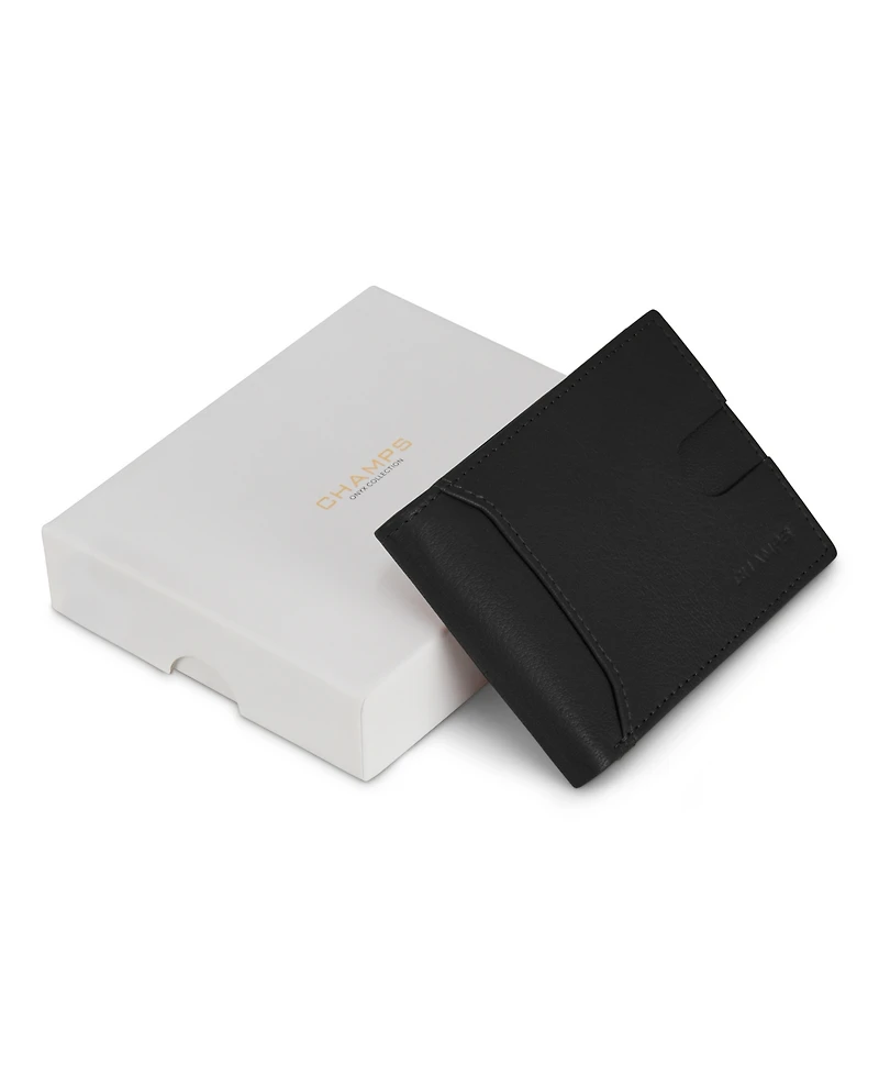 Champs Men's Onyx Collection Leather Access Bi-Fold Wallet