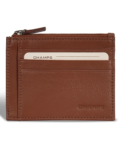 Champs Men's Onyx Collection Leather Zip Card Case