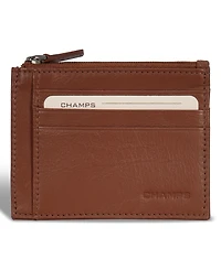 Champs Men's Onyx Collection Leather Zip Card Case
