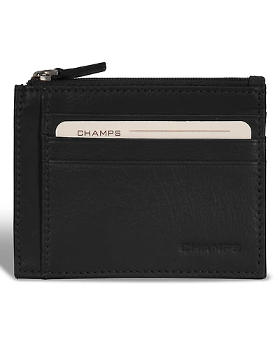 Champs Men's Onyx Collection Leather Zip Card Case