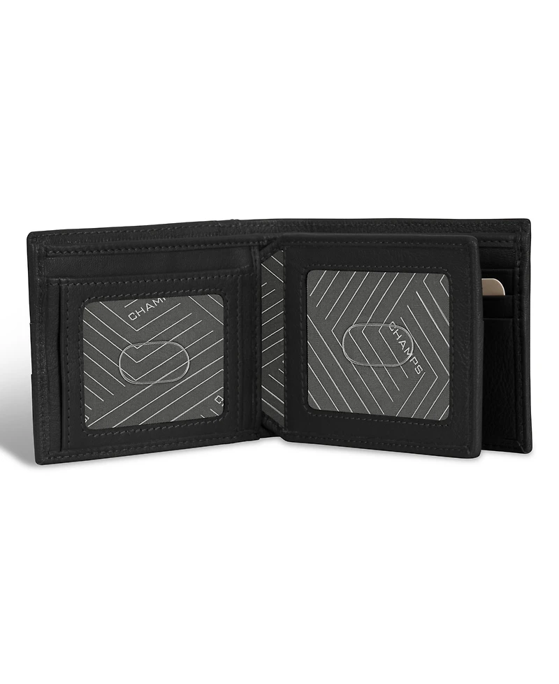 Champs Men's Onyx Collection Leather Access Center Wing Wallet