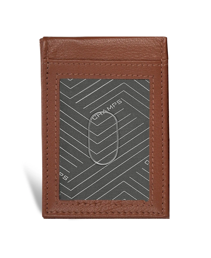 Champs Men's Onyx Collection Leather Mag Hybrid Card Holder
