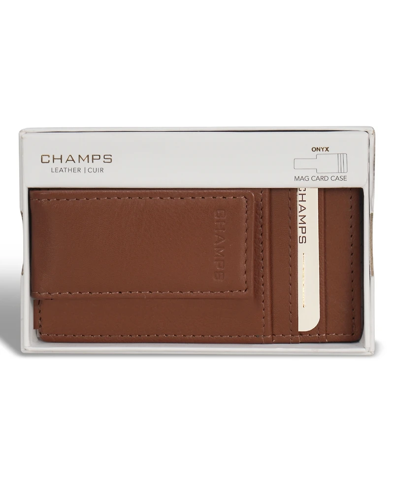 Champs Men's Onyx Collection Leather Mag Card Case