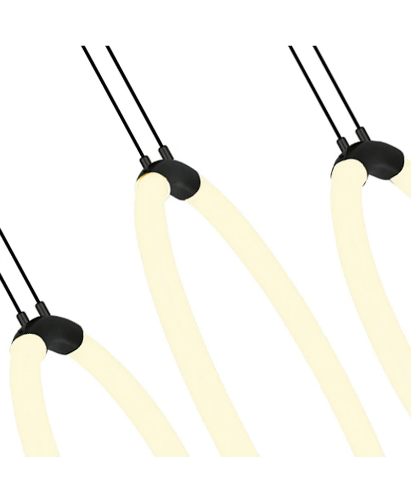 Cwi Lighting 20" Metal Hoops 5 Light Led Chandelier