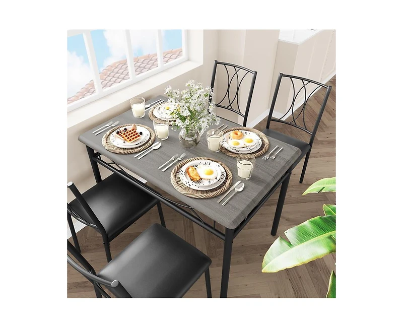 gaomon Dining Table Set for with Cushion Chairs, Piece Kitchen Table and Upholstered Chairs Rectangular