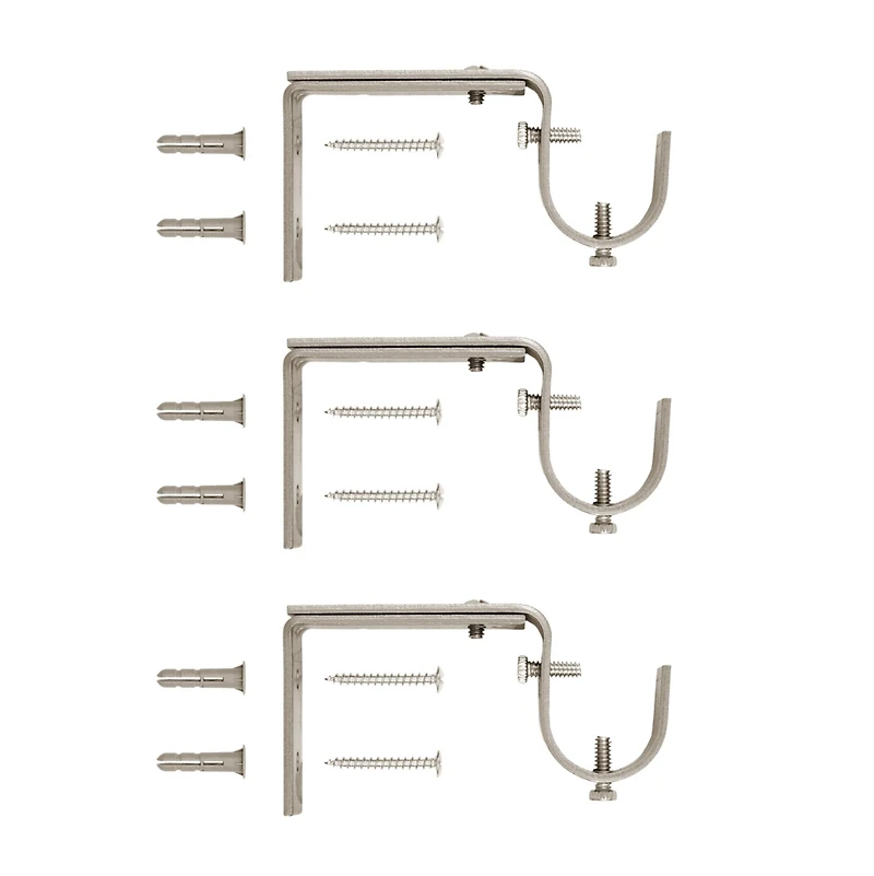 Kenney Clarissa 1-Inch Premium Decorative Curtain Rod in Brushed Nickel with Diamond Finials