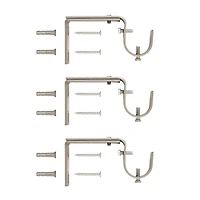 Kenney Clarissa 1-Inch Premium Decorative Curtain Rod in Brushed Nickel with Diamond Finials
