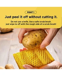 Cornssil Kproduct4u K-cornssil Potato & Vegetable Peeling Pla Scrubber, Yellow, 4 pcs