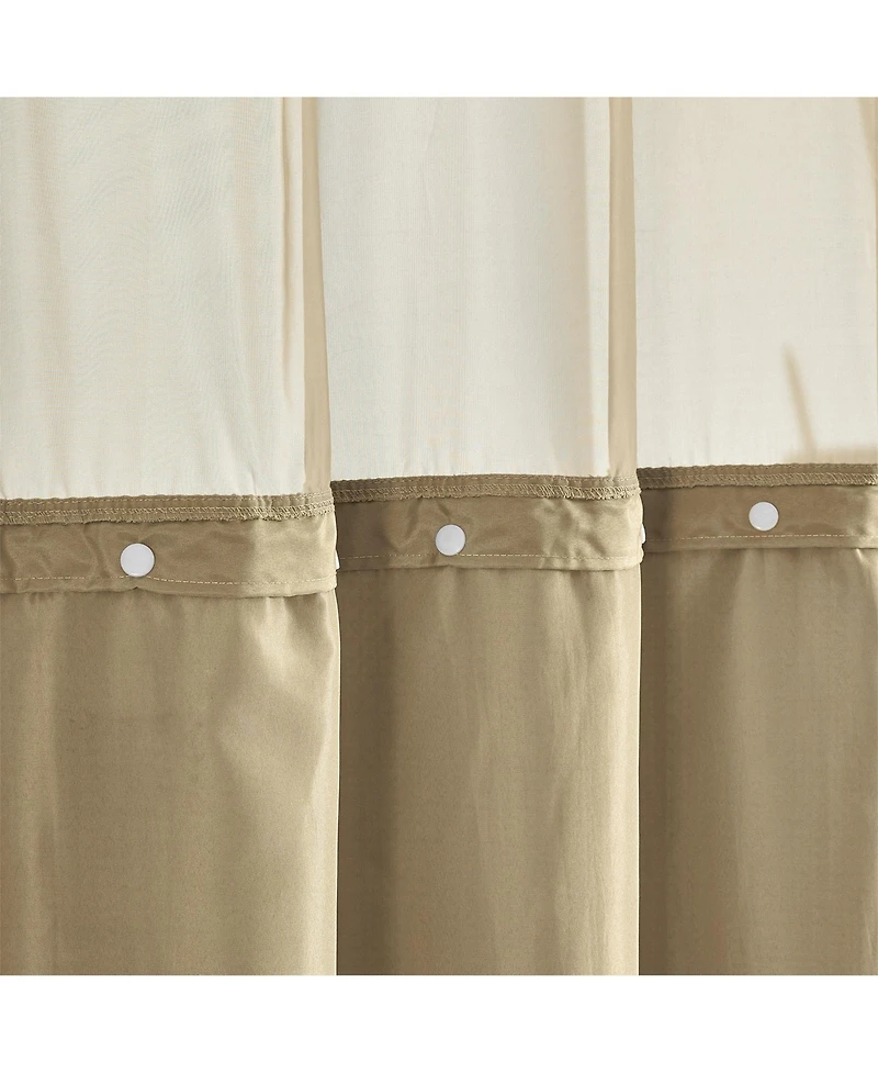 Awesome Home Cotton Blend Soft Waffle Weave Shower Curtain with Snap Liner