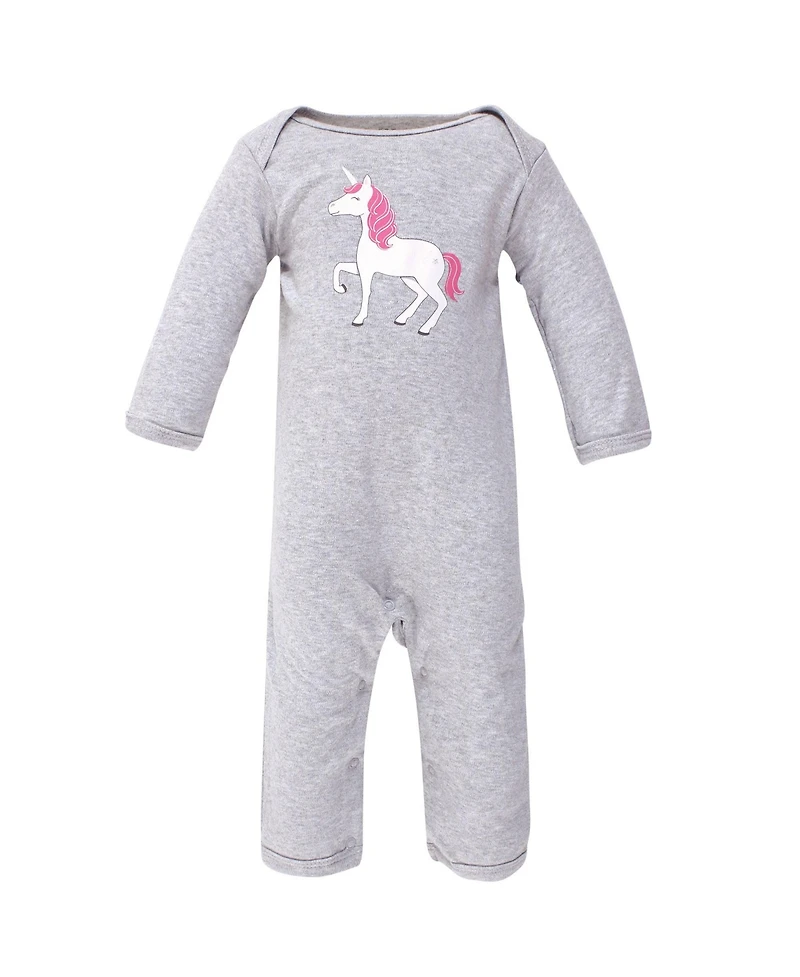 Hudson Baby Baby Girls Hudson Cotton Coveralls 3pk