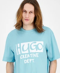 Hugo by Boss Men's Nugocrea Creative Department Short Sleeve Crewneck Logo Graphic T-Shirt