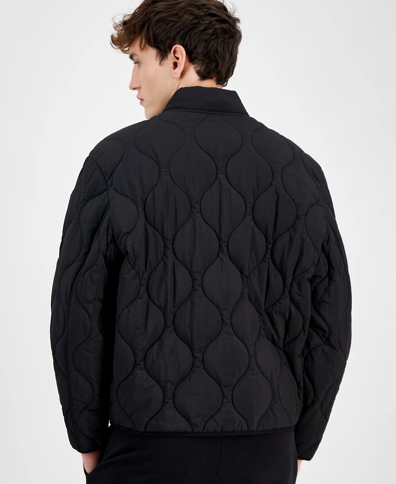Hugo by Boss Men's Boho2421 Slim-Fit Onion-Quilted Bomber Jacket