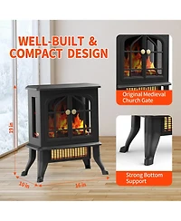 Sugift 2000W Electric Fireplace Stove Heater Space Heater with 3D Flame Effect