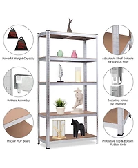Sugift 72 Inch Storage Shelf Steel Metal 5 Levels Adjustable Shelves