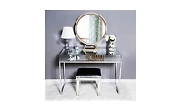 Slickblue Modern Mirrored Glass Table with One Drawer – Stylish Storage Solution