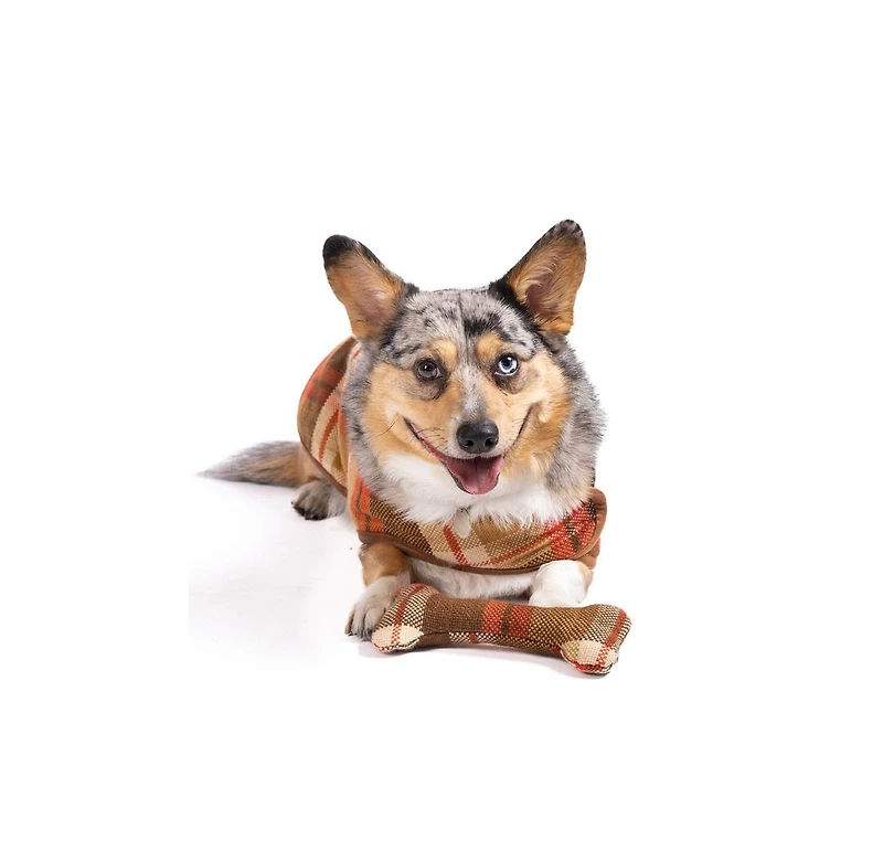 Chilly Dog L Rust Plaid Coat