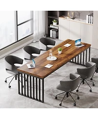 Tribesigns 6.56 ft Conference Table for 6-8 People,Industrial Long Business Table, Large Rectangle Meeting Seminar Table