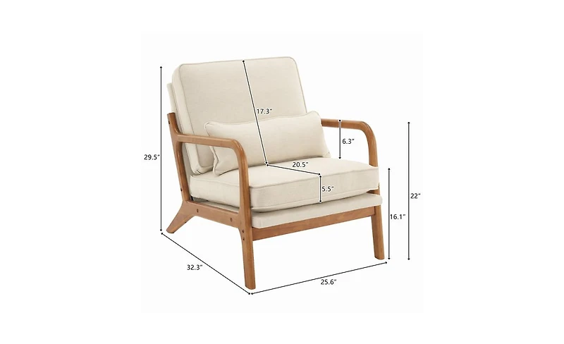 Slickblue Upholstered Single Lounge Chair, Stylish Indoor Accent Chair for Living Room