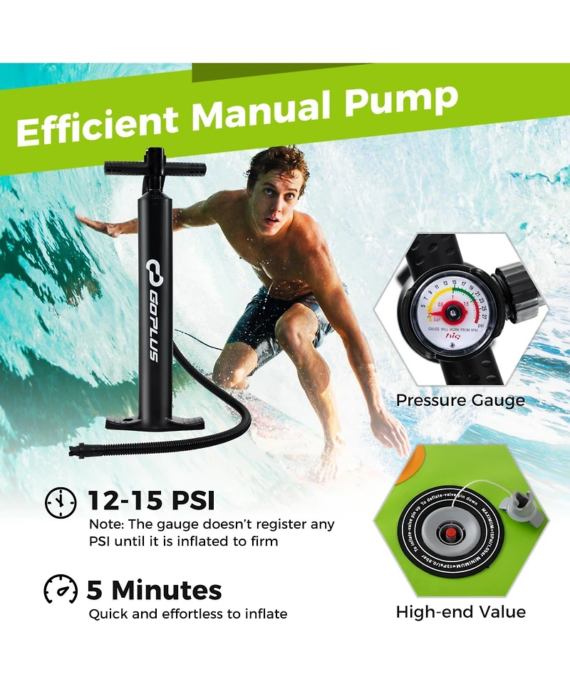 Hongge Inflatable Stand up Paddle Board iSUP Board Accessories with 3 Fins