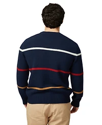 Ben Sherman Men's Cable Stripe Crew Neck Sweater