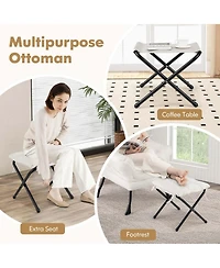 Costway Lazy Sofa Chair Accent Leisure Armchair with Folding Footrest & Storage Pocket