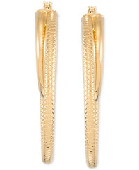 Simone I. Smith Double Polished Hoop Earrings in 18k Yellow Gold Over Sterling Silver (45mm)
