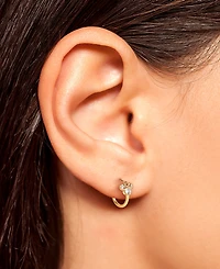 Disney Minnie Mouse Cubic Zirconia Small Hoop Earrings in 10k Yellow & Rose Gold, 1/2"