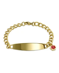 Bling Jewelry Identification Medical Id Bracelet Blank Miami Cuban Link Chain Gold 2 Tone Stainless Steel