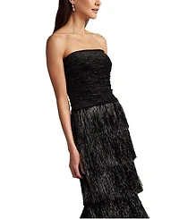 Tadashi Shoji Women's Shania Sequin Velvet Fringe Gown