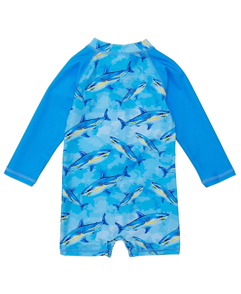 Snapper Rock Baby Boys Jawsome Waves Ls Sunsuit
