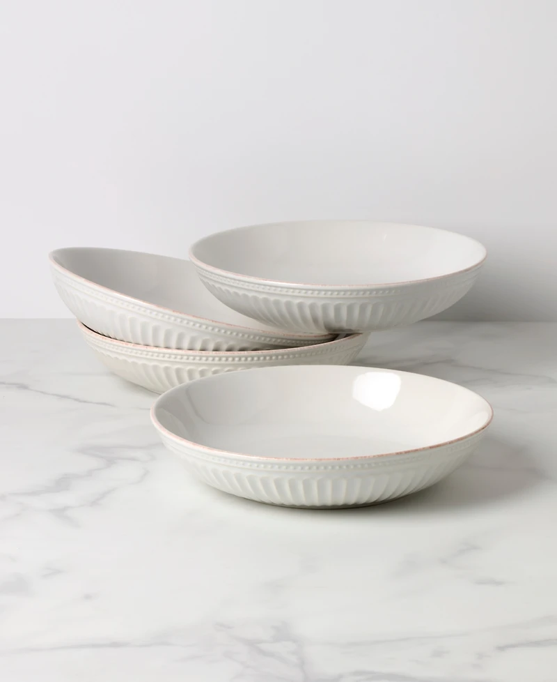 Lenox French Perle Groove Dinner Bowls, Set of 4