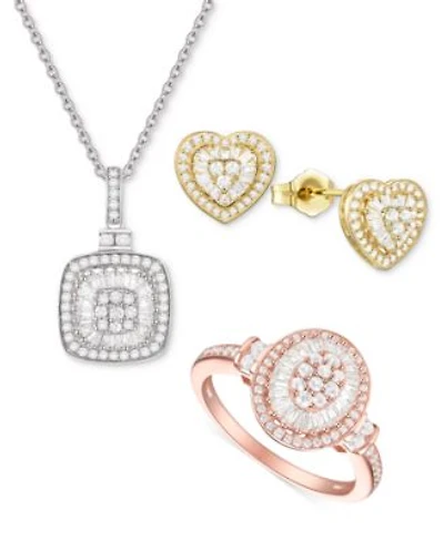 Diamond Baguette Starburst Collection In 14k White Yellow Or Rose Gold.