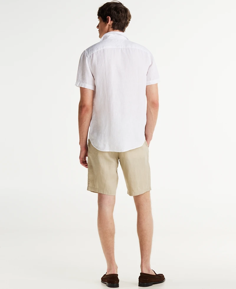 Tommy Hilfiger Men's Short-Sleeve Pigment-Dyed Linen Button-Front Shirt