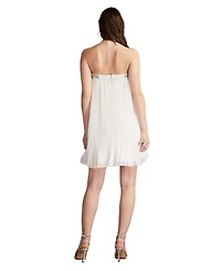 Tadashi Shoji Women's Jemny Pleated Chiffon Trapeze Mini Dress