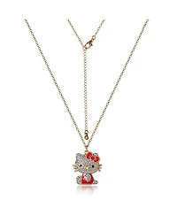 Hello Kitty Sanrio Crystal Pendant Necklace - Gold-Tone with Colorful Enamel Accents